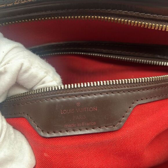 LOUIS VUITTON VINTAGE CHELSEA DAMIER EBENE HANDBAG PURSE TOTE - Picture 14 of 16